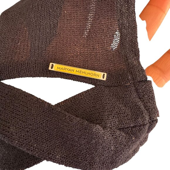 Maryan Mehlhorn Women's Black Knitted Round Neck Shirt Dress Size S - Picture 6 of 12